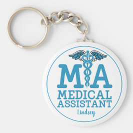 Personlig Medicinsk assistent - blå nyckelkedja Nyckelring