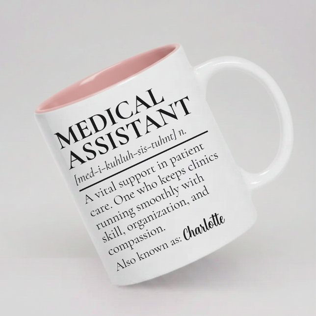 Personlig medicinsk assistentmugg tack-gåva Två-Tonad mugg (Medical Assistant Thank You Gift Mug for Her, Medical Assistant Graduation Mug Personalized Gift)