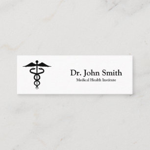 Personlig Medicinsk Caduceus Black Mini Visitkort