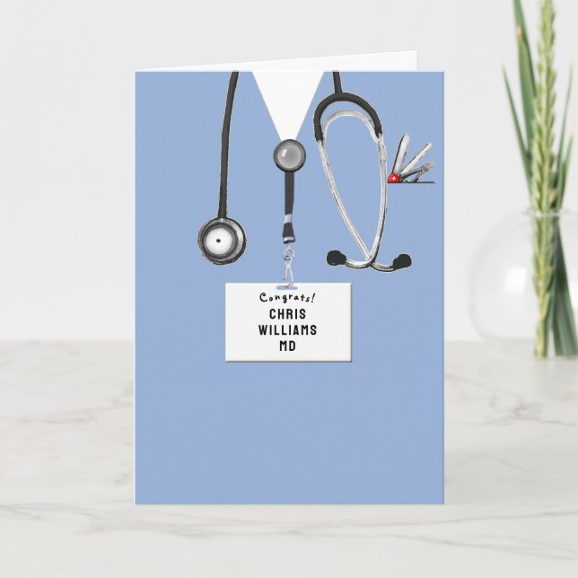 Personlig medicinsk skolavslutning kort (Framsida)