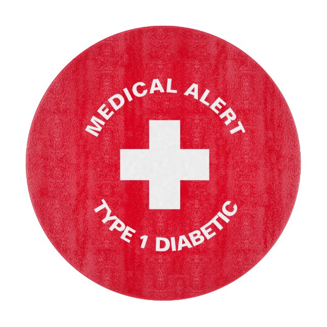 Personlig Medicinsk varning Diabetisk Red (Framsidan)