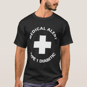 Personlig Medicinsk varning Diabetisk Red T Shirt