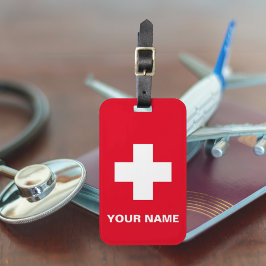 Personlig Medicinsk varningsetikett Red Luggage Ta Bagagebricka