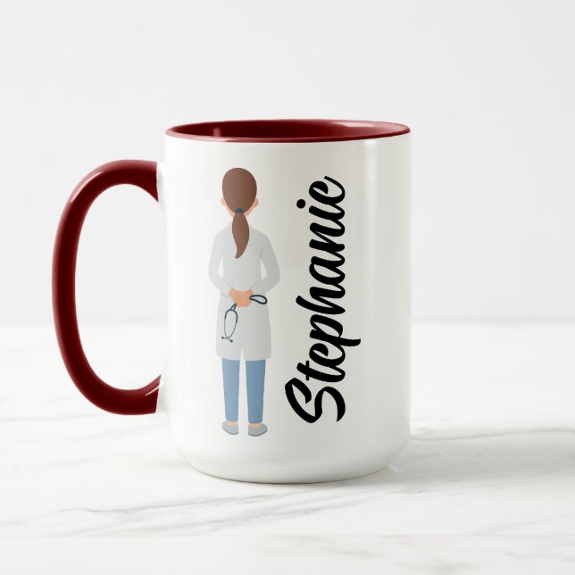 Personlig medicinstudent | Söt kvinnlig läkare Mugg (Vänster)