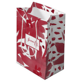 Personlig Medium Blommigt Ruby Red Gift Bag