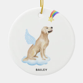 Personlig Memorial för Golden Retriever Angel Hund Julgransprydnad Keramik