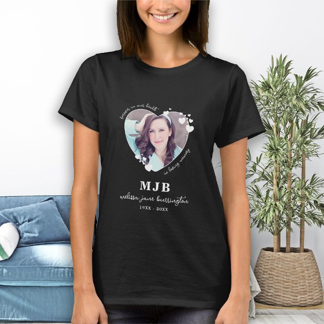 Personlig Memorial Monogram for Heart Photo T Shirt (Skapare uppladdad)