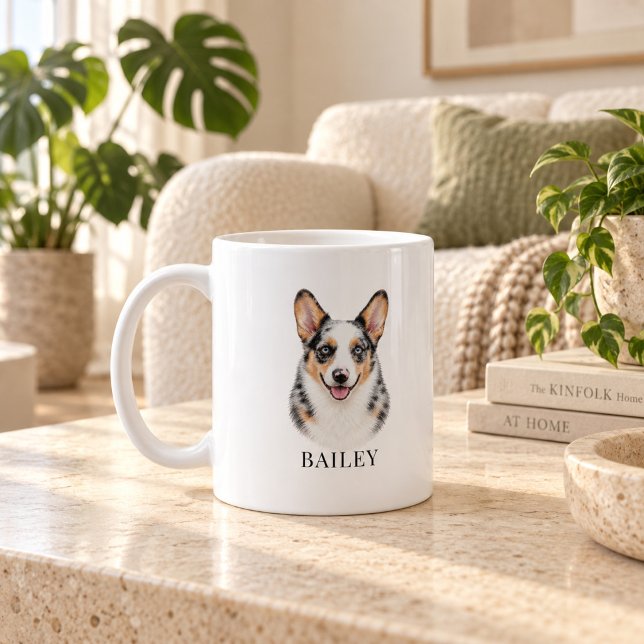 Personlig Merle Corgi-mugg Kaffemugg (Skapare uppladdad)