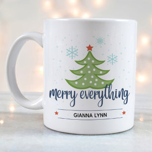 Personlig Merry Allt Evergreen Träd Kaffemugg
