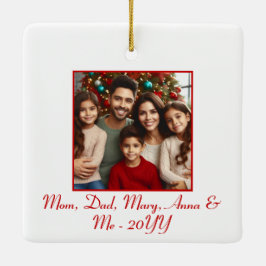 Personlig "Merry and Bright" Red jul Julgransprydnad Keramik