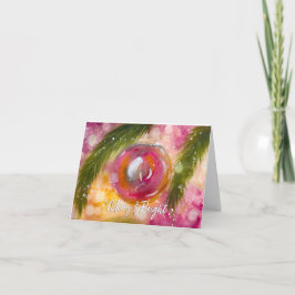 Personlig Merry & Bright Helgdag Ornament Kort