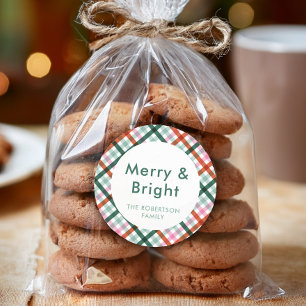 Personlig Merry Bright Play-jul Runt Klistermärke
