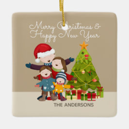 Personlig Merry Family-jul | Ornament