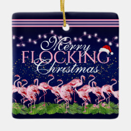 Personlig Merry Flocking jul Flamingo Julgransprydnad Keramik