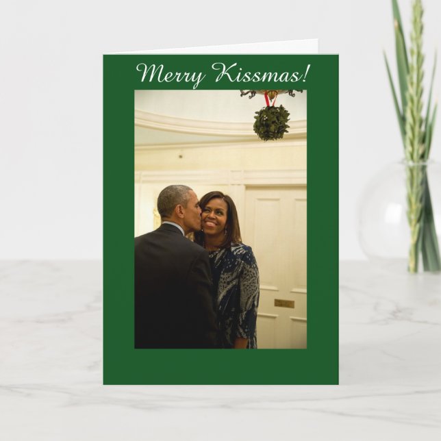 Personlig Merry Kissmas - gratulationskort Helgkort (Framsida)