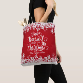 Personlig Merry Little jul Tote Bag Tygkasse
