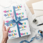 Personlig Merry och Bright jul-Helgdag Presentpapper<br><div class="desc">Önska dina vänner och din familj en fin och skarp helgdag med denna färgstarka gåva som är papper. Du kan anpassa det med ditt namn.</div>