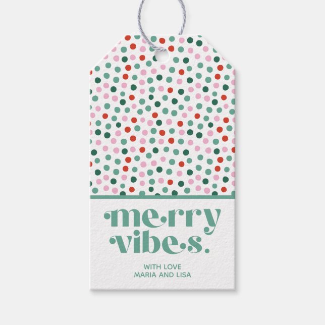 Personlig Merry Vibes Gift Märkre Presentetikett (Framsidan)