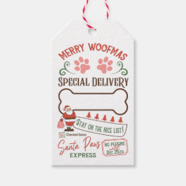 Personlig Merry Woofmas Santa Tass Express Presentetikett
