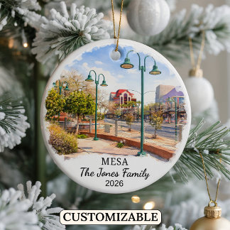 Personlig Mesa-ornament, Anpassad Arizona-statyett Julgransprydnad Keramik
