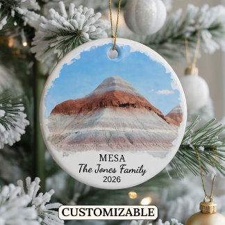 Personlig Mesa-ornament, Anpassad Arizona-statyett Julgransprydnad Keramik