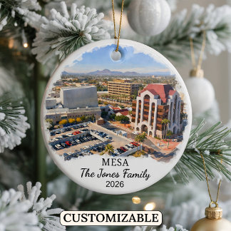 Personlig Mesa-ornament, Anpassad Arizona-statyett Julgransprydnad Keramik