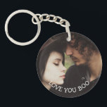 Personlig Message and Photo Couple's Romantic<br><div class="desc">Tittar du för en gåva till din pojkvän eller flickvän? Lägg till ditt eget budskap och din favorit bild från dig tillsammans på nyckelringens framsida. På baksidan av nyckelringen lägger du till namn i hjärtat.</div>