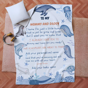 Personlig Message Blanket, Perfekt Newborn Gift Fleecefilt