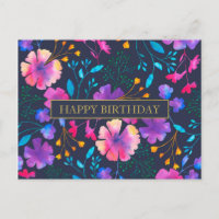 Personlig Message Colorful Blommigt Postcard
