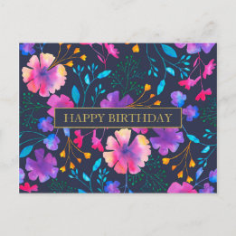 Personlig Message Colorful Blommigt Postcard Vykort