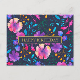 Personlig Message Colorful Blommigt Postcard Vykort