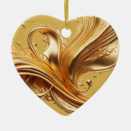 Personlig Message Colorful "Guld" Heart Gift Julgransprydnad Keramik