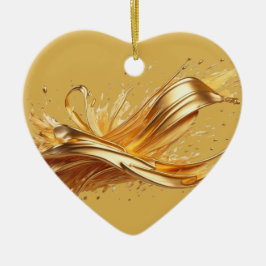 Personlig Message Colorful "Guld" Heart Gift Julgransprydnad Keramik