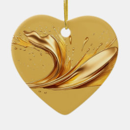 Personlig Message Colorful "Guld" Heart Gift Julgransprydnad Keramik