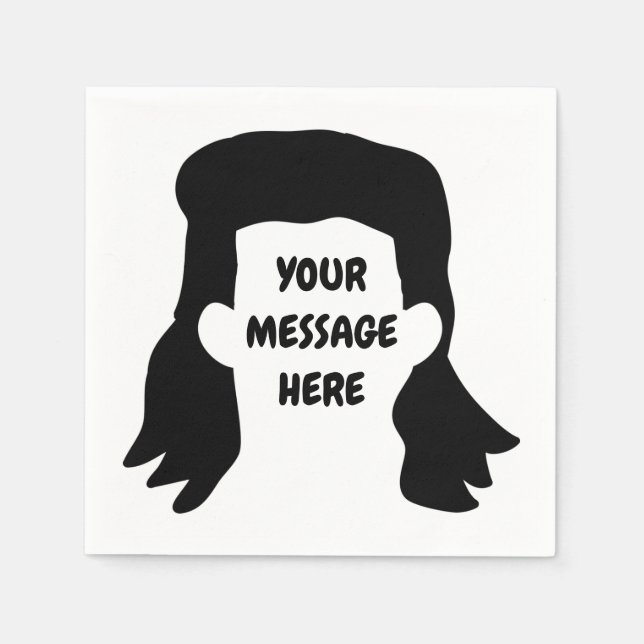 Personlig Message Funny Mullet Illustration Pappersservett (Framsidan)