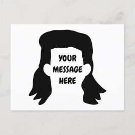 Personlig Message Funny Mullet Illustration Vykort