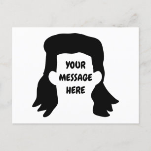 Personlig Message Funny Mullet Illustration Vykort