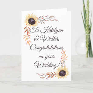 Personlig Message Solros Bröllop Card Kort