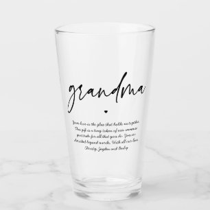 Personlig Message to Grandma Elegant Typography Glaskopp