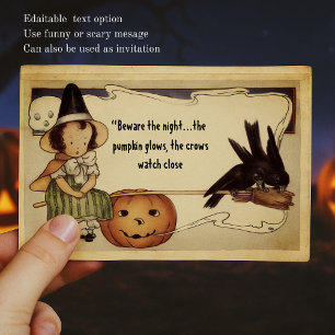 Personlig Message Vintage Witch Halloween Vykort