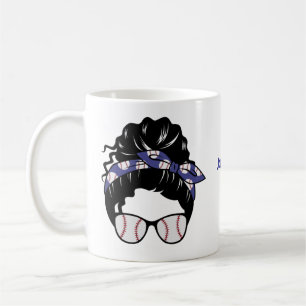 Personlig Messy Bun Baseball Mamma Kaffemugg