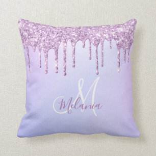Personlig Metallic Lila Drip Lavender Pour Kudde
