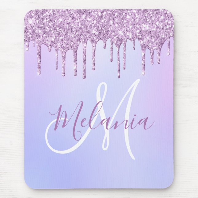 Personlig Metallic Lila Drip Lavender Pour Musmatta (Framsidan)