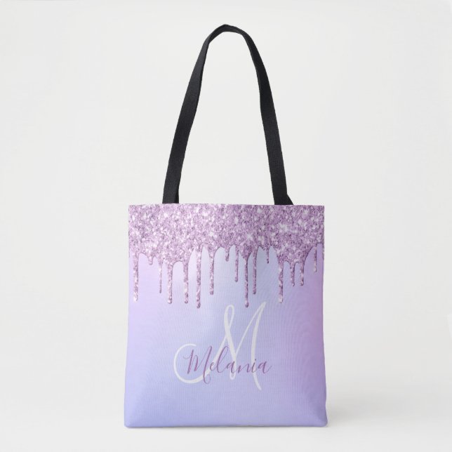 Personlig Metallic Lila Drip Lavender Pour Tygkasse (Framsida)
