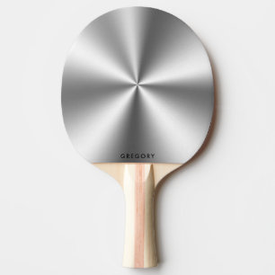 Personlig, metalliskt grått struktur monogram pingisracket