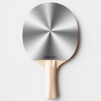 Personlig, metalliskt grått struktur monogram pingisracket
