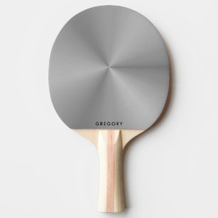 Personlig, metalliskt grått struktur monogram pingisracket