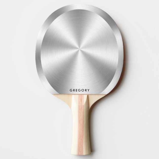 Personlig, metalliskt struktur monogram pingisracket (Baksidan)
