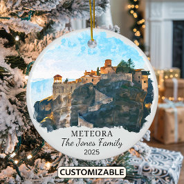 Personlig Meteora Ornament, Grekland Julgransprydnad Keramik