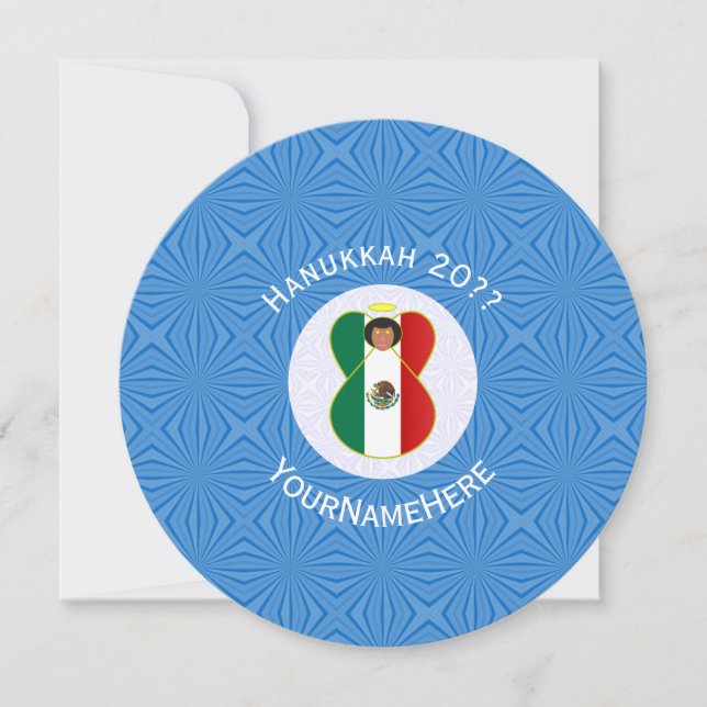 Personlig mexikansk ängel Hanukkah-flagga  Inbjudningar (Framsida)